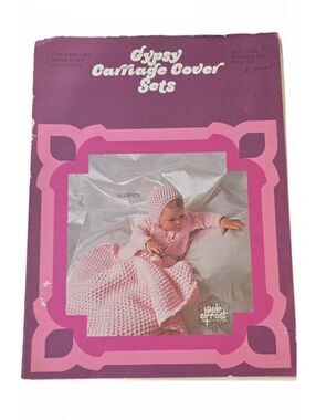 Gypsy Carriage Cover Sets Pink Crochet Baby Blanket and Bonnet Set Pattern